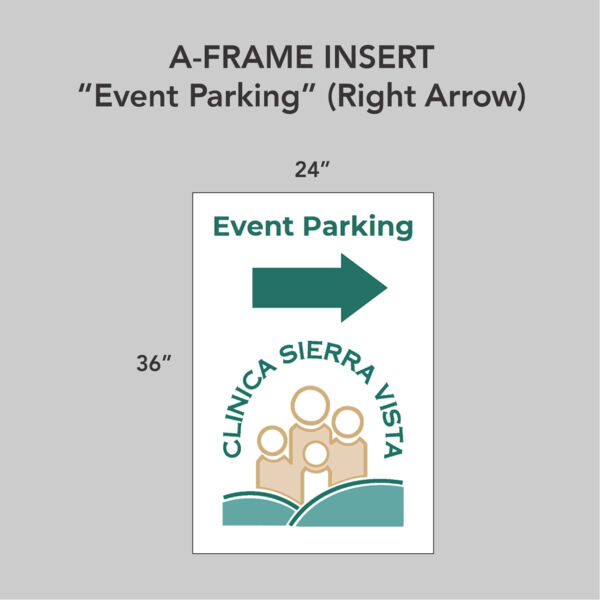 A-Frame Insert "Event Parking" (Right Arrow) 24" x 36" Thumbnail