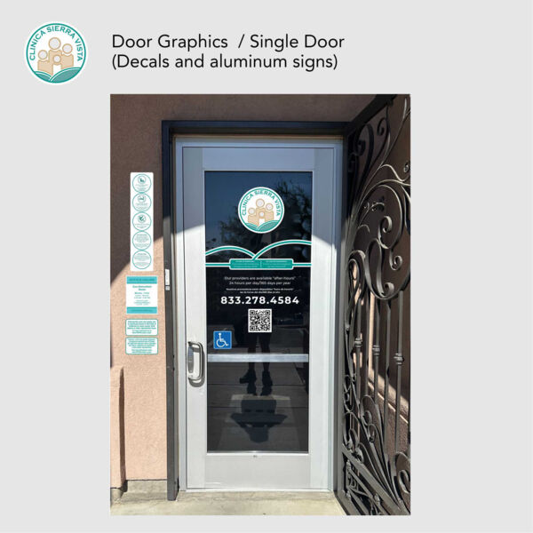 Door Graphics / Single Door decals and aluminum Signs Thumbnail