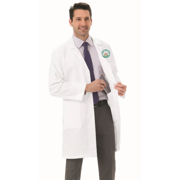    - Men's Five-Pocket 38" Full-Length Long Lab Coat Thumbnail